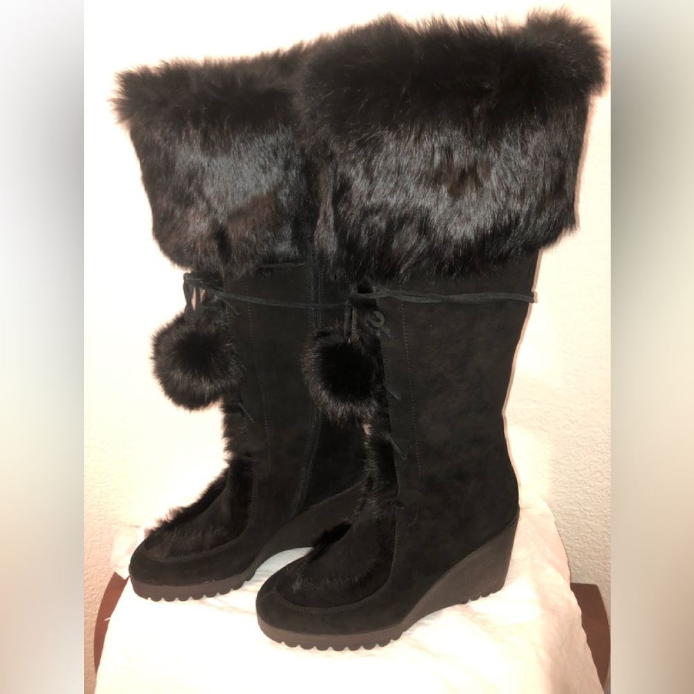 COACH KARITA RABBIT FUR BOOTS NEW SIZE 8 RARE
